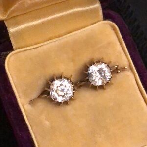Victorian paste gold earrings